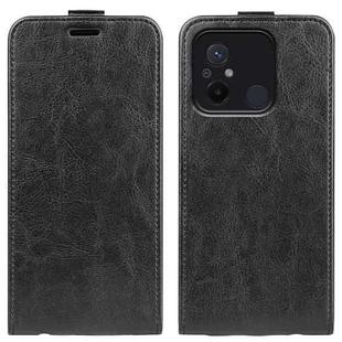 For Xiaomi Redmi 12C R64 Texture Single Vertical Flip Leather Phone Case(Black)