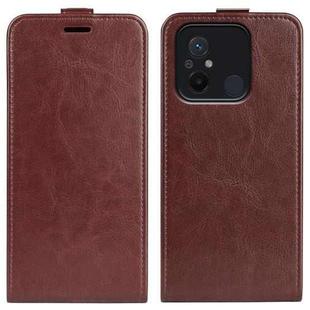 For Xiaomi Redmi 12C R64 Texture Single Vertical Flip Leather Phone Case(Brown)