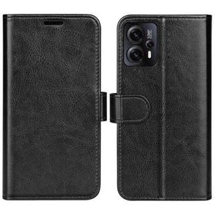 For Motorola Moto G13 R64 Texture Horizontal Flip Leather Phone Case(Black)