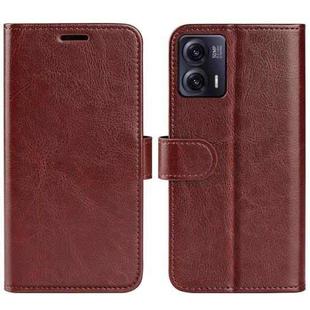 For Motorola Moto G73 R64 Texture Horizontal Flip Leather Phone Case(Brown)