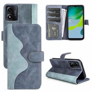 For Motorola Moto E13 Stitching Horizontal Flip Leather Phone Case(Blue)