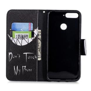 Colored Drawing Pattern Horizontal Flip Leather Case for Huawei Honor 7A & Y6, with Holder & Card Slots & Wallet(Smirk)