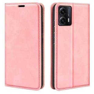 For Motorola Moto G53 5G Retro-skin  Magnetic Suction Leather Phone Case(Pink)