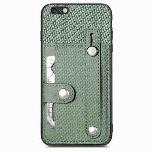 For iPhone 6 / 6s Wristband Kickstand Card Wallet Back Cover Phone Case with Tool Knife(Green)