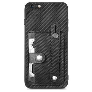 For  iPhone 6 Plus / 6s Plus Wristband Kickstand Card Wallet Back Cover Phone Case with Tool Knife(Black)