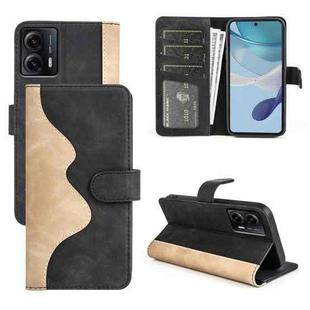 For Motorola Moto G53 Stitching Horizontal Flip Leather Phone Case(Black)