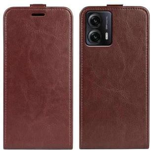 For Motorola Moto G53 R64 Texture Single Vertical Flip Leather Phone Case(Brown)