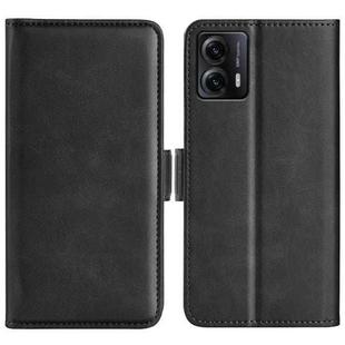 For Motorola Moto G53 Dual-side Magnetic Buckle Horizontal Flip Leather Phone Case(Black)