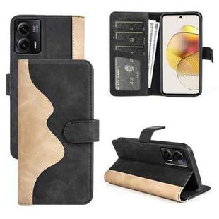 For Motorola Moto G73 Stitching Horizontal Flip Leather Phone Case(Black)
