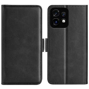 For Motorola Moto X40 Dual-side Magnetic Buckle Horizontal Flip Leather Phone Case(Black)