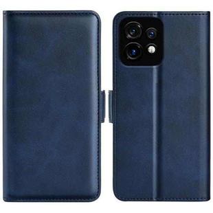 For Motorola Moto X40 Dual-side Magnetic Buckle Horizontal Flip Leather Phone Case(Dark Blue)