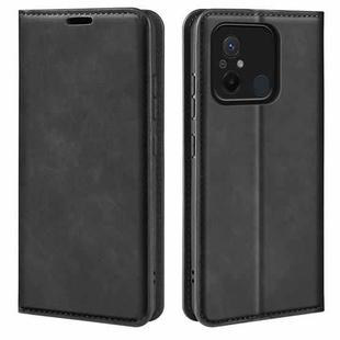 For Xiaomi Redmi 12C Retro-skin Magnetic Suction Leather Phone Case(Black)