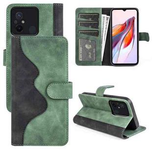 For Xiaomi Redmi 12C Stitching Horizontal Flip Leather Phone Case(Green)