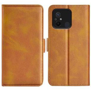 For Xiaomi Redmi 12C Dual-side Magnetic Buckle Horizontal Flip Leather Phone Case(Yellow)