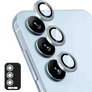 For Samsung Galaxy A24 ENKAY Hat-Prince 9H Rear Camera Lens Aluminium Alloy Ring Tempered Glass Film(Light Blue)