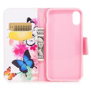 Colored Drawing Pattern Horizontal Flip Leather Case for Huawei P20 Lite&Nova3E,with Holder & Card Slots & Wallet(Two Butterflies)
