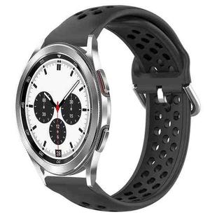 For Samsung  Galaxy Watch 4 Classic 42mm 20mm Perforated Breathable Sports Silicone Watch Band(Black)