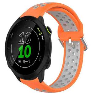 For Garmin Forerunner 158 20mm Perforated Breathable Sports Silicone Watch Band(Orange+Grey)