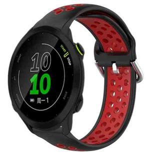 For Garmin Forerunner 158 20mm Perforated Breathable Sports Silicone Watch Band(Black+ Red)