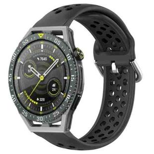 For Huawei Watch GT3 SE 22mm Perforated Breathable Sports Silicone Watch Band(Black)