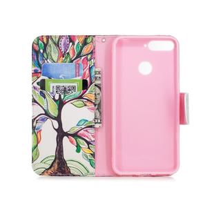 Colored Drawing Pattern Horizontal Flip Leather Case for Huawei  P20,with Holder & Card Slots & Wallet(Tree of Life)