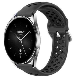 For Xiaomi Watch S2 42mm 22mm Perforated Breathable Sports Silicone Watch Band(Black)