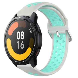 For Xiaomi Watch S1 Active 22mm Perforated Breathable Sports Silicone Watch Band(Grey+Water Duck)