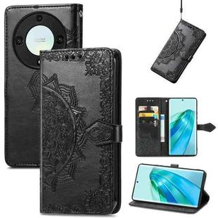 For Honor Magic5 Lite Mandala Flower Embossed Leather Phone Case(Black)
