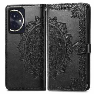 For Honor 100 Mandala Flower Embossed Leather Phone Case(Black)