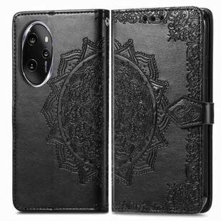 For Honor 100 Pro Mandala Flower Embossed Leather Phone Case(Black)