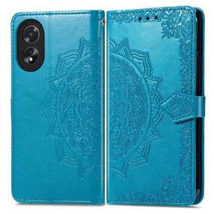 For Honor X5 Plus Mandala Flower Embossed Leather Phone Case(Blue)