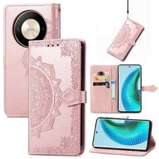 For Honor Magic6 Lite Mandala Flower Embossed Leather Phone Case(Rose Gold)