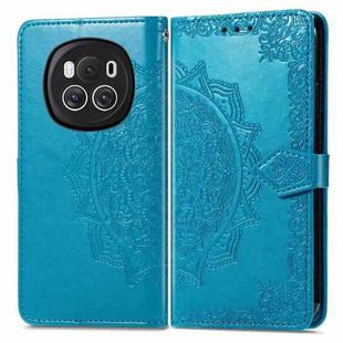 For Honor Magic6 Mandala Flower Embossed Leather Phone Case(Blue)