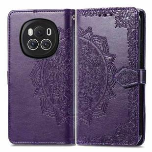 For Honor Magic6 Mandala Flower Embossed Leather Phone Case(Purple)