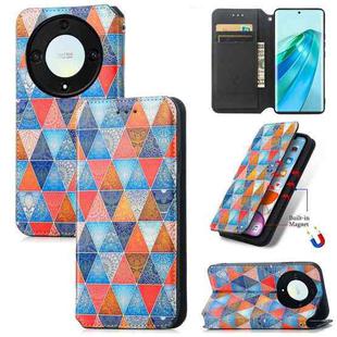 For Honor Magic5 Lite CaseNeo Colorful Magnetic RFID Anti-theft Leather Phone Case(Red+Blue)