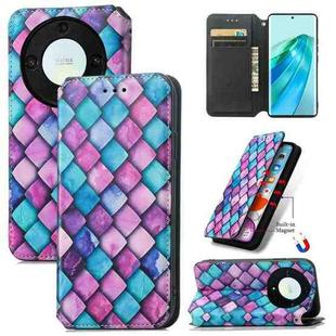 For Honor Magic5 Lite CaseNeo Colorful Magnetic RFID Anti-theft Leather Phone Case(Purple)