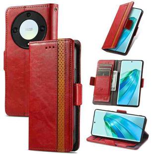 For Honor Magic5 Lite CaseNeo Splicing Dual Magnetic Buckle Leather Phone Case(Red)