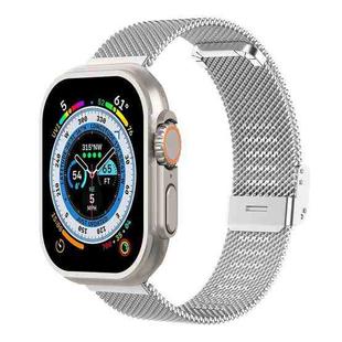 Milan Metal Steel Mesh Integrated Buckle Watch Band For Apple Watch Ultra 49mm / Series 8&7 45mm(Siler)