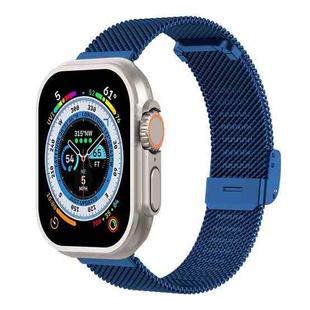 Milan Metal Steel Mesh Integrated Buckle Watch Band For Apple Watch Ultra 49mm / Series 8&7 45mm(Blue)