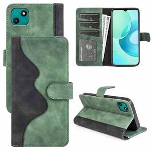 For wiko T10 Stitching Horizontal Flip Leather Phone Case(Green)