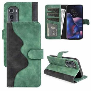 For Motorola Moto Edge 2022 Stitching Horizontal Flip Leather Phone Case(Green)