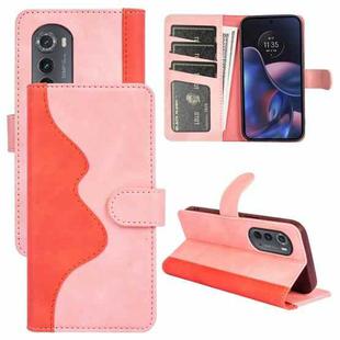 For Motorola Moto Edge 2022 Stitching Horizontal Flip Leather Phone Case(Red)