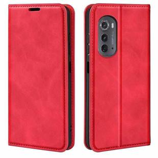 For Motorola Moto Edge 2022 Retro-skin  Magnetic Suction Leather Phone Case(Red)