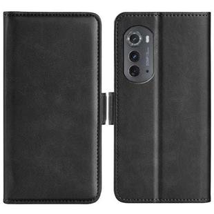 For Motorola Moto Edge 2022 Dual-side Magnetic Buckle Horizontal Flip Leather Phone Case(Black)