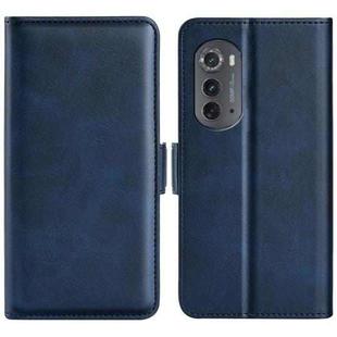 For Motorola Moto Edge 2022 Dual-side Magnetic Buckle Horizontal Flip Leather Phone Case(Dark Blue)