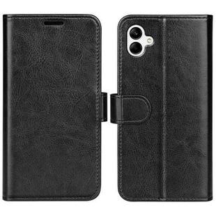 For Samsung Galaxy A04 R64 Texture Horizontal Flip Leather Phone Case(Black)