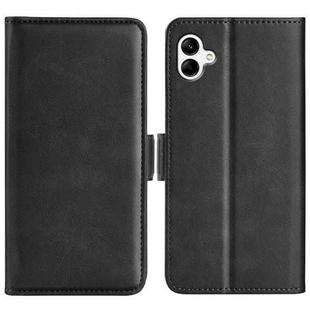 For Samsung Galaxy A04 Dual-side Magnetic Buckle Horizontal Flip Leather Phone Case(Black)