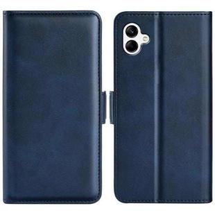 For Samsung Galaxy A04 Dual-side Magnetic Buckle Horizontal Flip Leather Phone Case(Dark Blue)