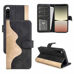 For Sony Xperia 5 IV Stitching Horizontal Flip Leather Phone Case(Black)