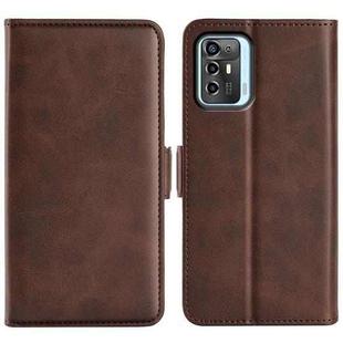 For ZTE Blade A72 5G Dual-side Magnetic Buckle Horizontal Flip Leather Phone Case(Brown)